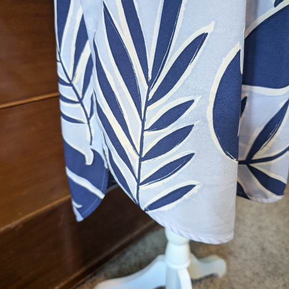 Merona Periwinkle Blue Garden Party A-line Dress Fade Floral XL - Picture 6 of 11